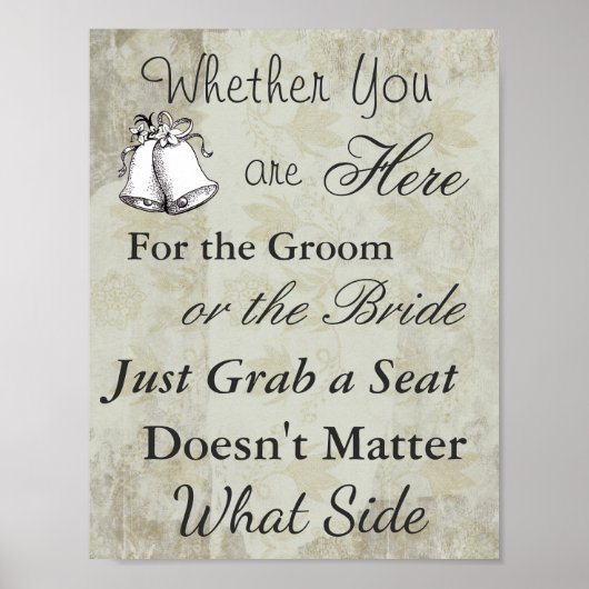 Zitplaats voor Poster voor bruiloft, thema (Voorkant)
