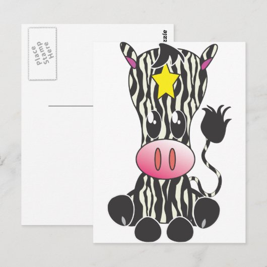 Zitplaats Zebra Briefkaart (Voorkant / Achterkant)