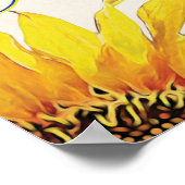 ZITPLAATS, Zonnebloem en marineblauw Poster (Hoek)