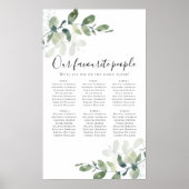 Zitplaatsen Plan Trouwen Eucalyptus Trouwbord Poster (Voorkant)