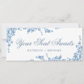 Zitplaatsenkaartkop  Blauw Bloemen Kaart (Voorkant)