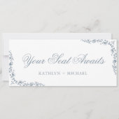 Zitplaatsenkaartkop Dusty Blue Crest Kaart (Voorkant)