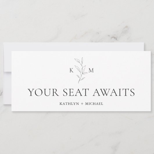 Zitplaatsenkaartkop minimalistisch groen blad Kaar Kaart (Voorkant)