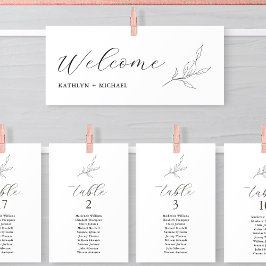 Zitplaatsenkaartkop minimalistisch groen blad Kaar Kaart