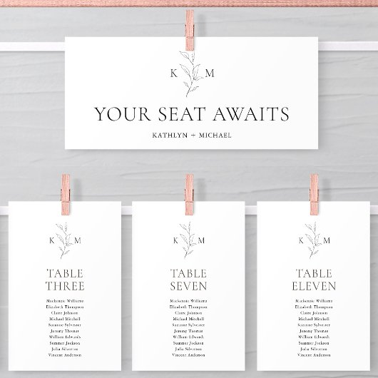 Zitplaatsenkaartkop minimalistisch groen blad Kaar Kaart