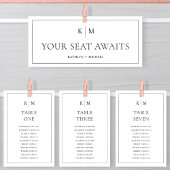 Zitplaatsenkaartkop minimalistisch monogram Kaart