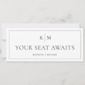 Zitplaatsenkaartkop minimalistisch monogram Kaart (Voorkant)
