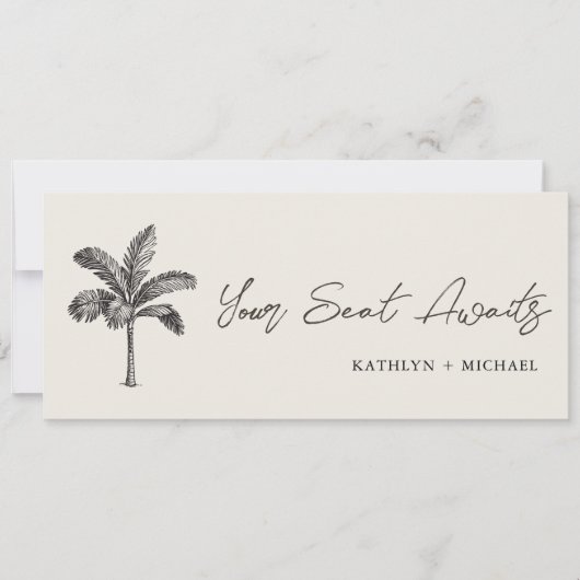 Zitplaatsenkaartkop minimalistische palmboom Kaart (Voorkant)