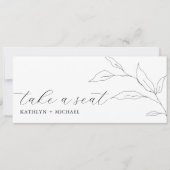 Zitplaatsenkaartkoptekst Groen Modern Leaf Kaart (Voorkant)