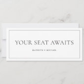 Zitplaatsenkaartkoptekst Modern Black Border Kaart (Voorkant)