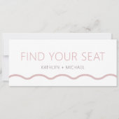 Zitplaatsenkaartkoptekst Modern Blush Pink Wavy Ka Kaart (Voorkant)