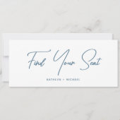 Zitplaatsenkaartkoptekst Modern Dusty Blue Script  Kaart (Voorkant)