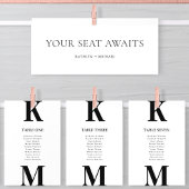 Zitplaatsenkaartkoptekst Modern Zwart Minimalistis Kaart