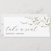 Zitplaatsenkaartkoptekst Wildflower Modern Floral  Kaart (Voorkant)