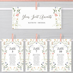 Zitplaatsenkaartkoptekst Wildflower Modern Floral  Kaart