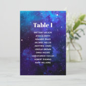 Zitplaatskaart. Nachtsterren. Navy bruiloft Kaart (Staand voorkant)