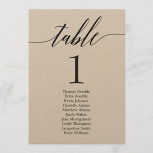 Zitplaatsplan individuele tafelkaart modern schrif kaart