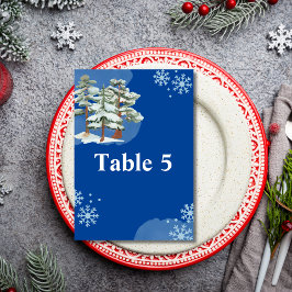 Zitplank Winter Forest Sneeuwvlok Royal Blue Kaart