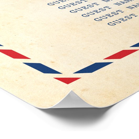 Zitplattegrond Bruiloft Briefkaart Reisbestemming Poster (Hoek)