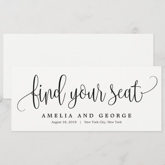 Zitplattegrond Titel Kaart - Mooie kalligrafie (Voorkant / Achterkant)