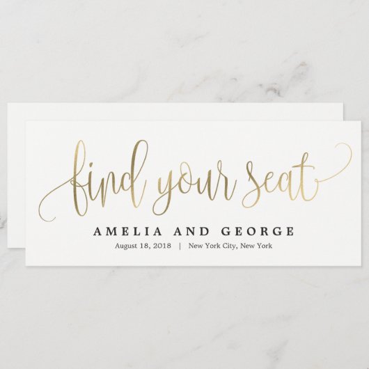 Zitplattegrond Titel Kaart - Mooie kalligrafie (Voorkant / Achterkant)