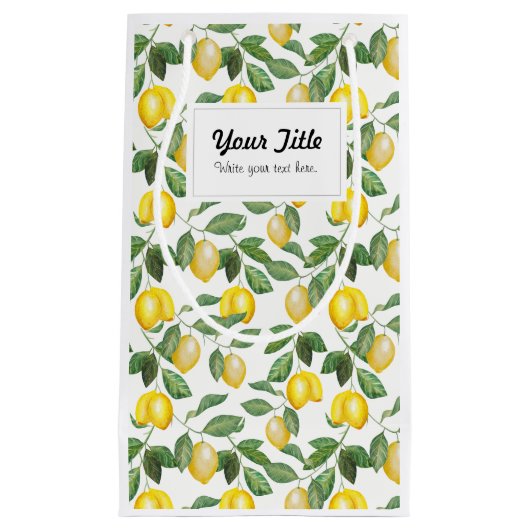Zitronen, Illustration. Personalisierbar. Klein Cadeauzakje (Voorkant)