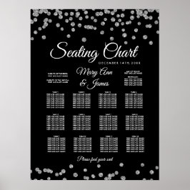 Zitschaart Silver Faux Glitter Confetti Black Poster