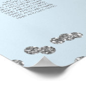 Zitschaart Zilver Glitter Confetti Ice Blue Poster (Hoek)