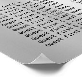 Zitschaart zwart grijs zilver druppelt grijs park poster (Hoek)