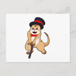 Zitstok-meerkat als gepensioneerde briefkaart