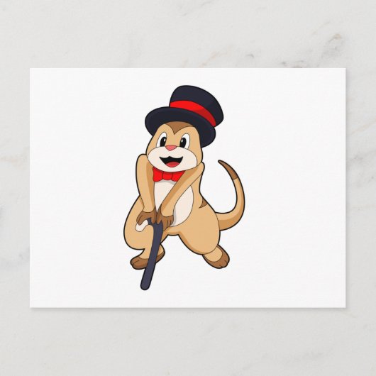 Zitstok-meerkat als pensioen briefkaart (Voorkant)