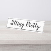 "Zitten " Bureau Naambordje (Voorkant)