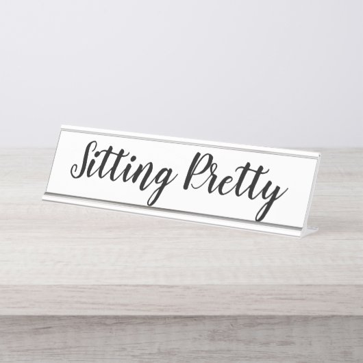 "Zitten " Bureau Naambordje (Voorkant)