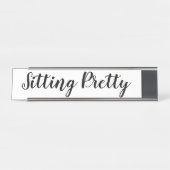 "Zitten " Bureau Naambordje (Voorkant)