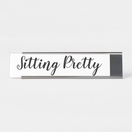 "Zitten " Bureau Naambordje (Voorkant)