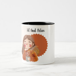 Zitten en ontspannen koffie Mok