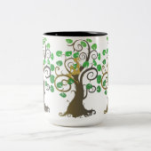 Zitten in de boom tweekleurige koffiemok (Center)