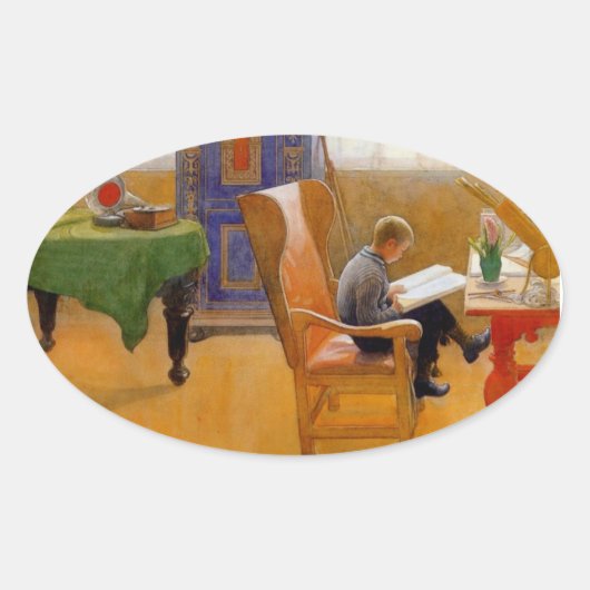 Zitten in de stoel van de voorzitter ovale sticker (Voorkant)