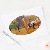 Zitten in de stoel van de voorzitter ovale sticker (Envelop)