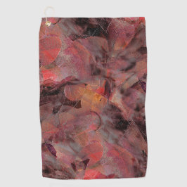 Zitten in rode tinten op zwarte grijze achtergrond golfhanddoek