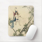 Zitten op een spinnerdraad muismat (Met muis)