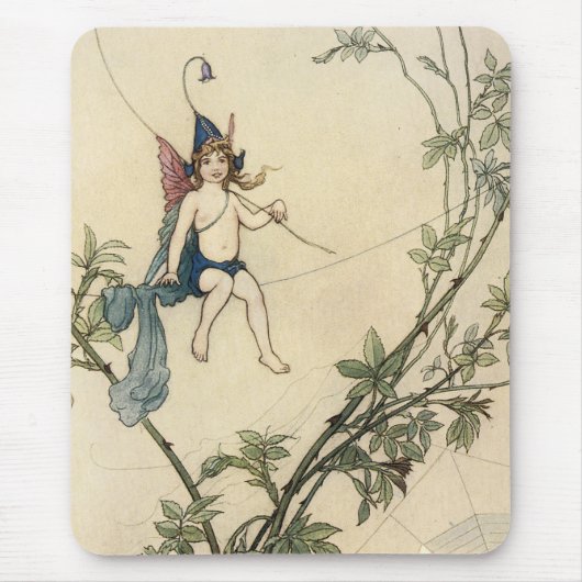 Zitten op een spinnerdraad muismat (Voorkant)