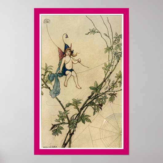 Zitten op een spinnerdraad poster (Voorkant)