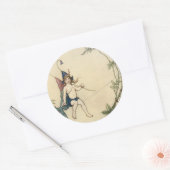 Zitten op een spinnerdraad ronde sticker (Envelop)