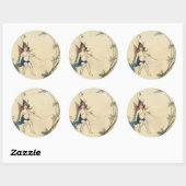 Zitten op een spinnerdraad ronde sticker (Vel)