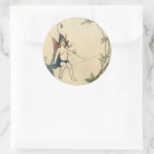 Zitten op een spinnerdraad ronde sticker (Tas)