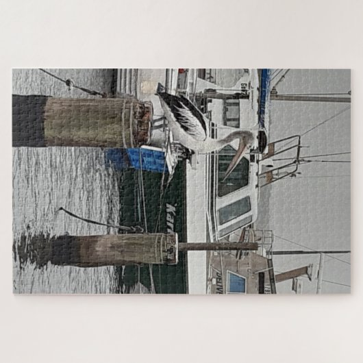 Zitten op het dok legpuzzel (Horizontaal)