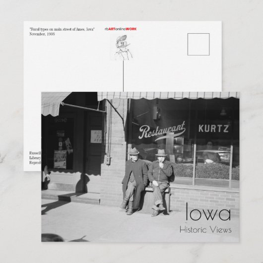 Zitten op Main Street Briefkaart (Voorkant / Achterkant)