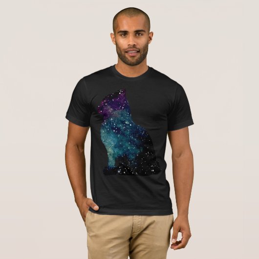 Zitten van galaxy Cat T-shirt (Voorkant volledig)