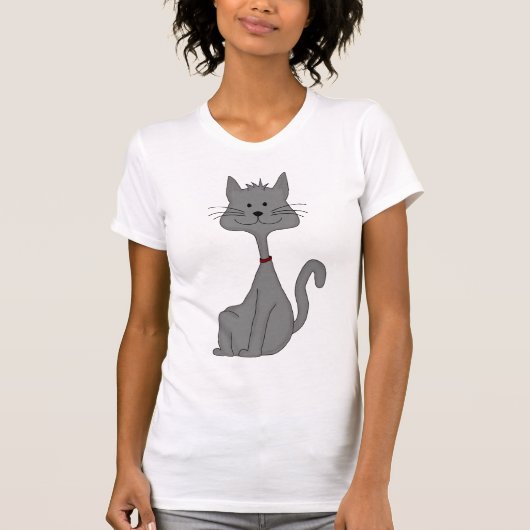Zitten van grijze katten t-shirt (Voorkant)